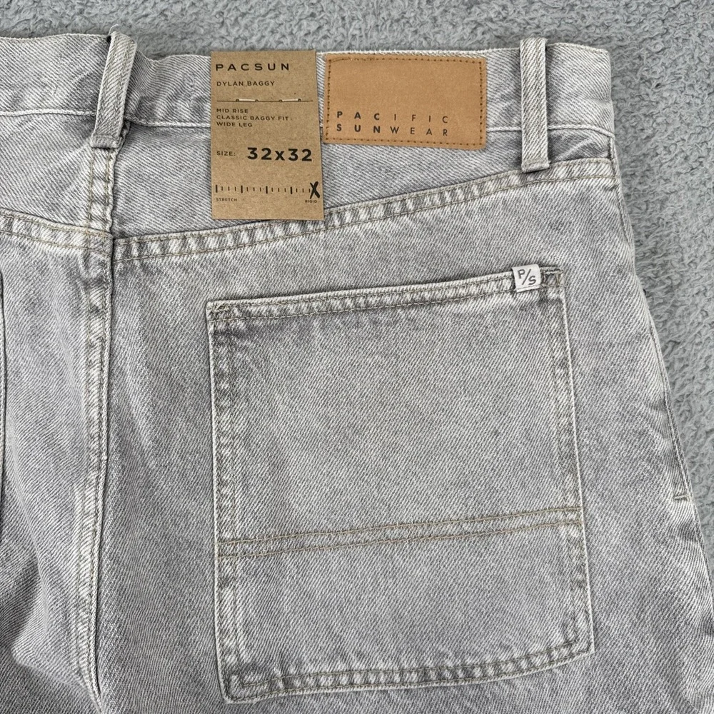 Pacsun Dylan Baggy Jeans‎ Mens 32x32 Gray Cargo NEW NWT